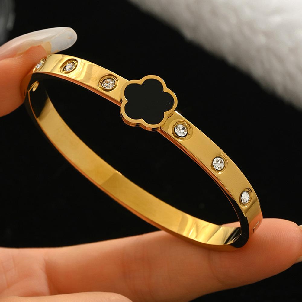 Elegantes Zirkonarmband - Weißer Titanstahl für Damen