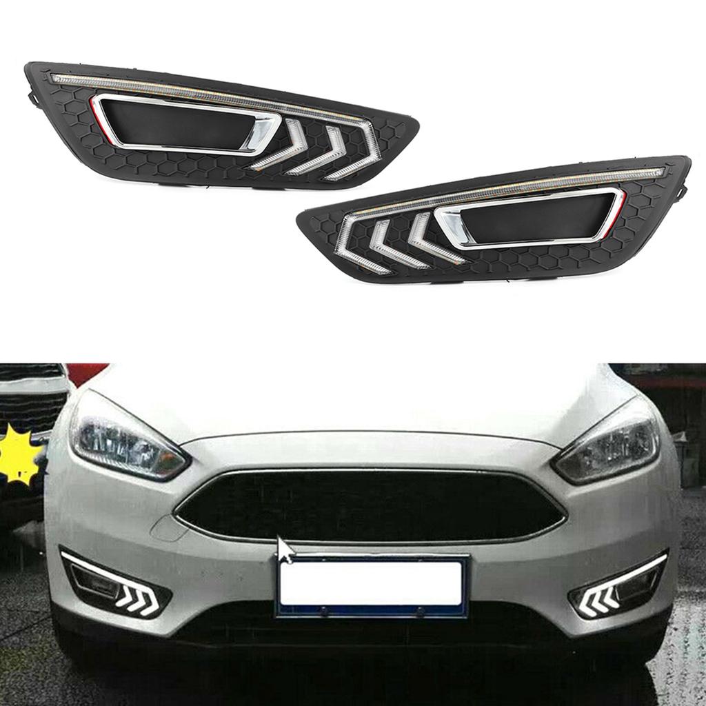 Car LED DRL Daytime Running Light 2 Colors Bright Lamp Fit for Ford Focus MK3 2015? 2018