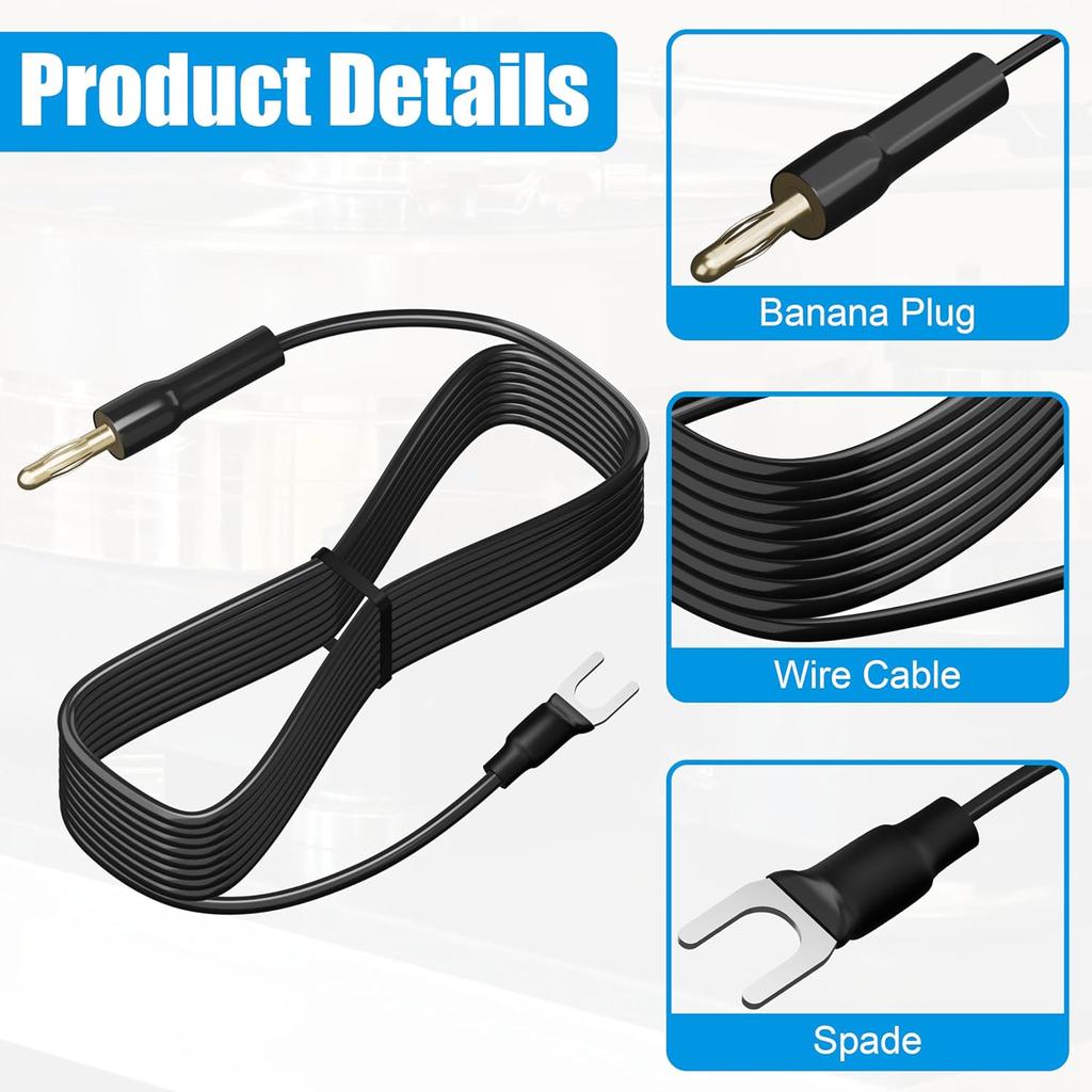 79.9-Inch Turntable Ground Wire for Turntable Custom Plug Electroplating Long Process (C Vinyl Ground Wire Banana Plug)