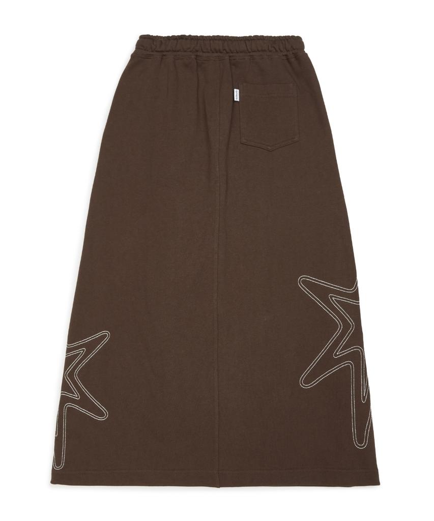 Mark Gonzales Women'S Sweat Long Skirt - D/Brown