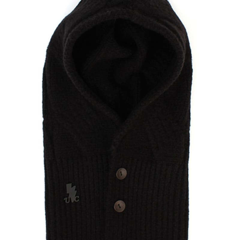 Universal chemistry Wool Twist Black Open Balaclava Balaclava