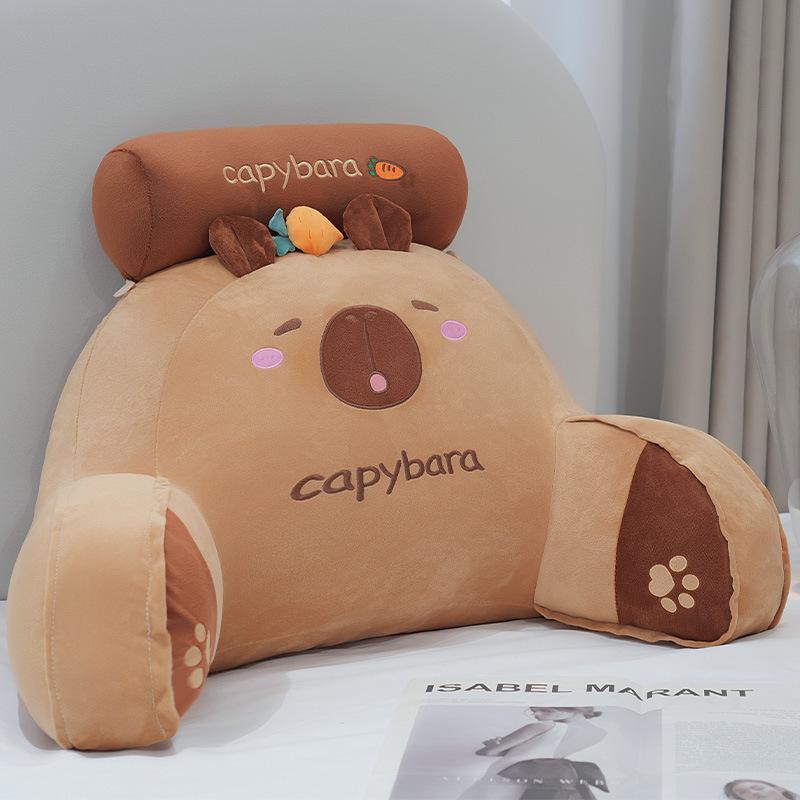 

Plush Animal Capybara Cushion With Pp Cotton Filling Latex For Home And Car Carrot,65cm