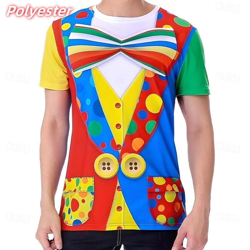 3D Printed Fake Suit T Shirt for Men Fun Cosplay Pattern T-Shirts Summer Casual Oversized Tops Short Sleeve Round Neck Tees