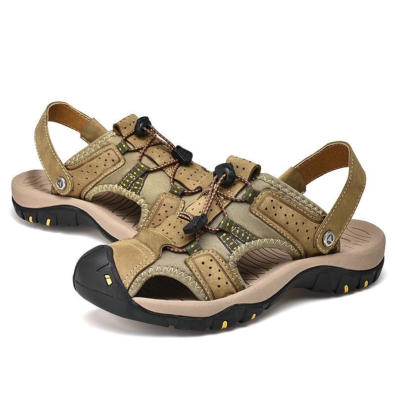 Sandalias casuales hechas a mano de Big Sze para hombre Zapatos de vadeo al aire libre de color caqui Sandalias casuales hechas a mano de Big Sze para hombre Zapatos de vadeo al aire libre de color caqui