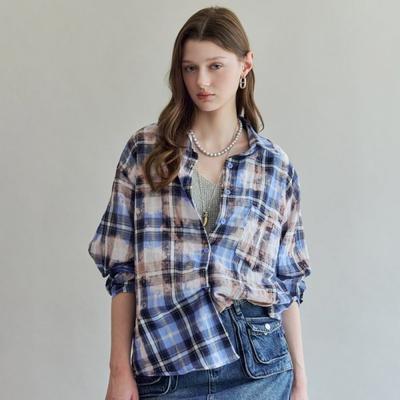 Vintage Washing Check Loose Fit Shirt Zf05qb014nh