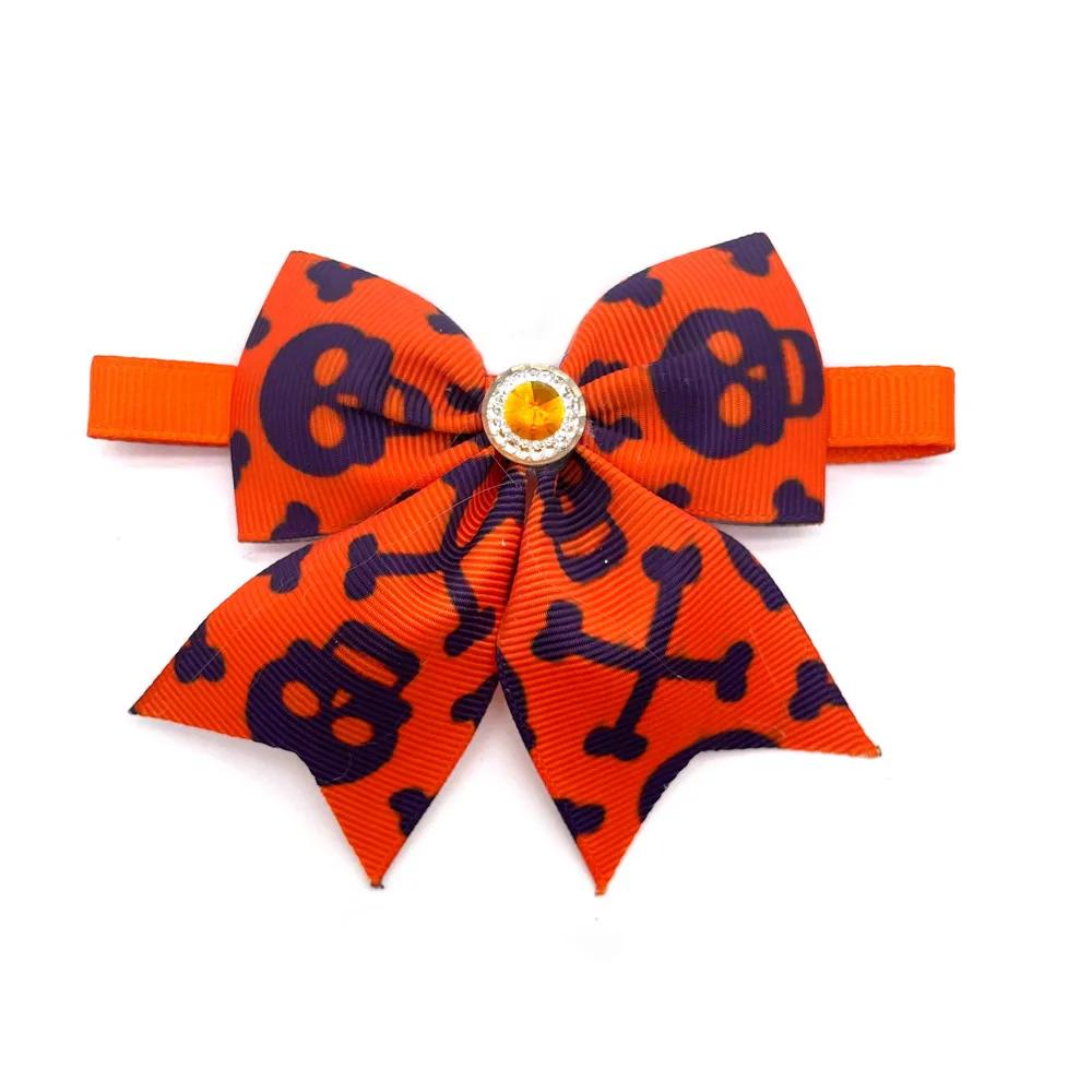 50/100pcs Halloween Pet Dog Bow Ties Adjustable Pumpkin Necktie Puppy Dog Cat Grooming Product Halloween Dog Cat Decoration Bows
