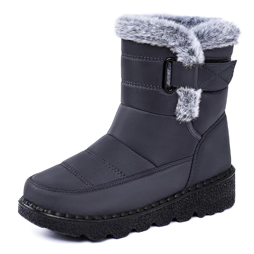 Dicke Damen-Winter-Schneestiefel mit Plateau und Plus-Samt