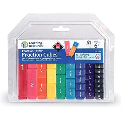 Recursos de Aprendizagem Material de Ensino de Matemática Cubo Torre Notação de Frações LER2510 Produto Genuíno