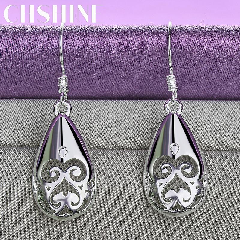 CHSHINE 925 Sterling Silver Water Drop Earrings For Women Fashion Charm Jewelry