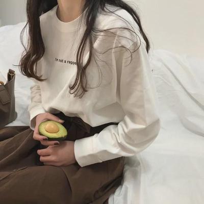 Pull Top d'Automne 2024 pour Femmes Coréen Manches Longues Ample Imprimé Lettres