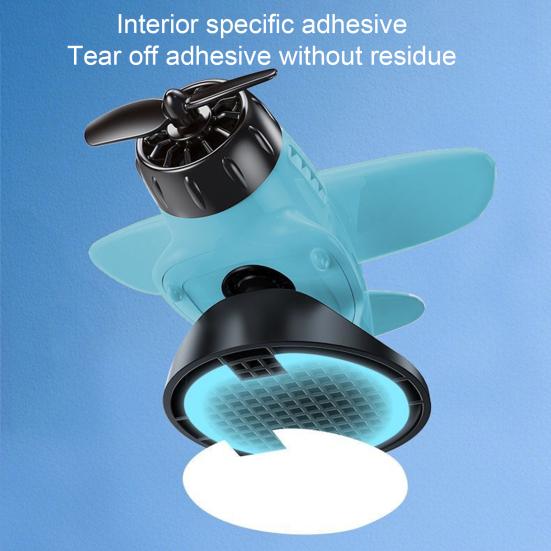 Solar Powered Airplane Car Ornament Dashboard Aircraft Model with Suction Cup 360 Degrees  Rotating Propeller Center Console Drift Accessory