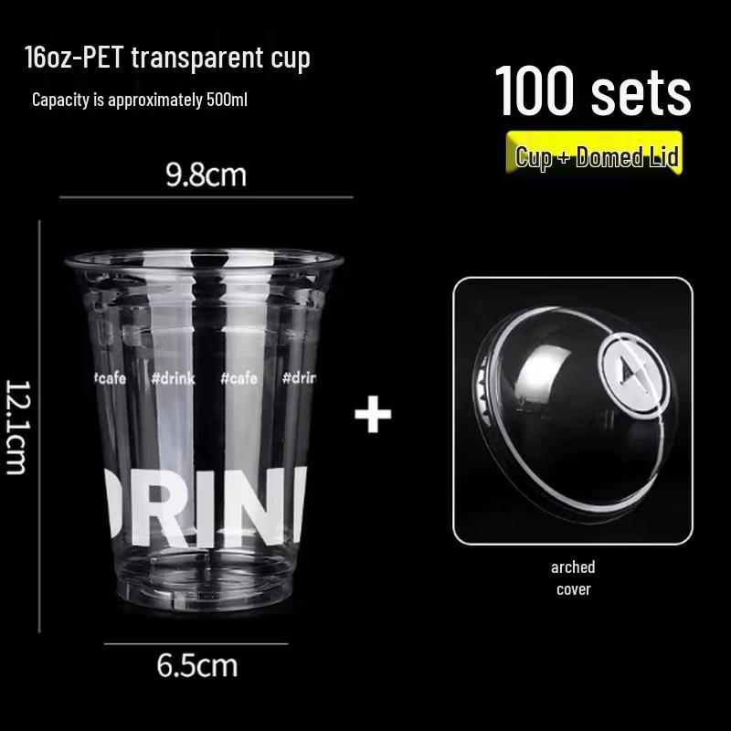 Disposable Plastic Cold Drink Cups with Dome Lids