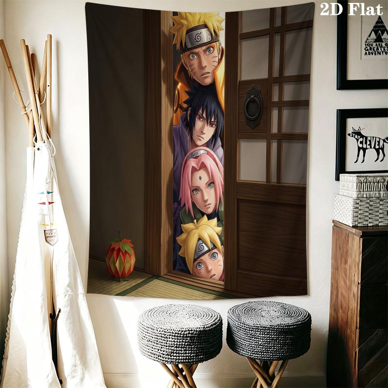 Naruto Fire Determination Wall Tapestry Aesthetic Wall Hanging Printed Fabric Blanket Decorative Tapestries For Bedroom Living Room Home Decor