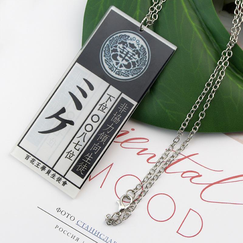 Anime Kakegurui Yumeko Jabami Acrylic Necklace Pendant Accessories School Name Card Cosplay Accessories