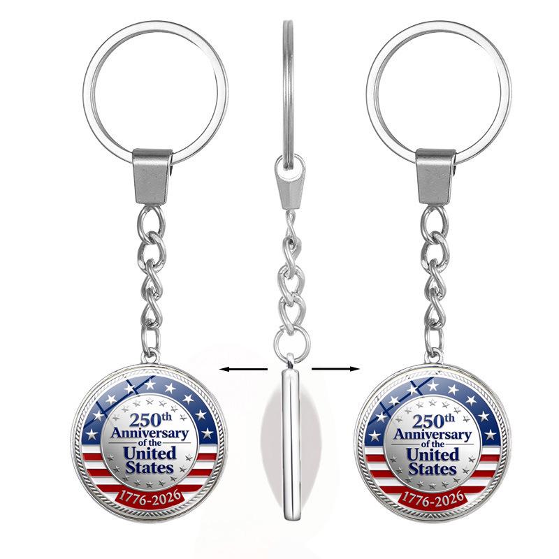 250th US Independence Day Rotating Alloy Keychain Gift