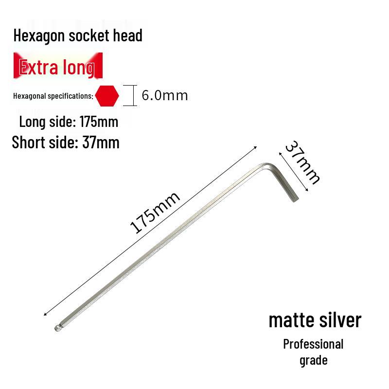 S2 Extended Ball Head Hex Key Wrench, High Strength Hardened 5mm/4mm Hexagonal Tool