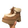 Blue Cabinet~ Star snow boots of the same style for women, thick-soled slope heel overflow, piled and thickened warm, non-slip and waterproof cotton s