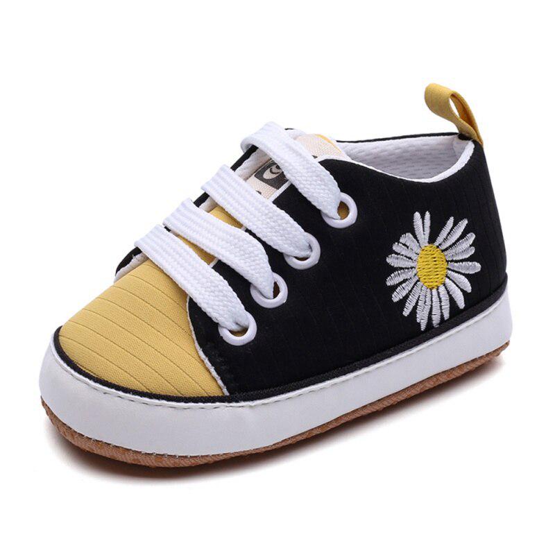 Rubber Outsole Prewalker Toddler Shoes Flower Design Lace Up Closure Anti Slips Rubber Outsole Prewalker Toddler Shoes Flower Design Lace Up Closure Anti Slips