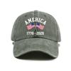 Washed And Distressed Printed Baseball Cap for Adults pc Versatile Trendy American Th Anniversary Printed Washed And D