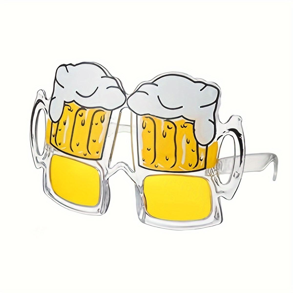 

Novelty Bubble Beer Mug Glasses Plastic Durable Design - Tropical Theme Photo Booth Props for Beach Parties Bars & Bat Mitzvahs жовтий