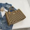 Borsa di grande capacità Borsa a tracolla popolare da donna per la primavera e l'estate Borsa tote scozzese per tutte le partite Borsa tote in tela Borsa per mamma