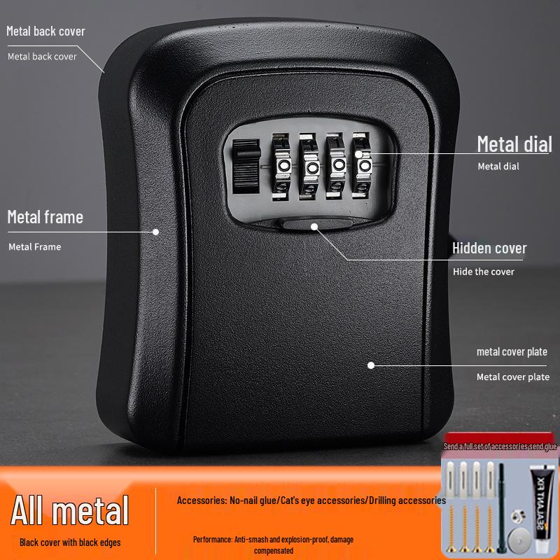 Wall-Mounted Anti-Theft Key Lock Box for Homes and Construction Sites