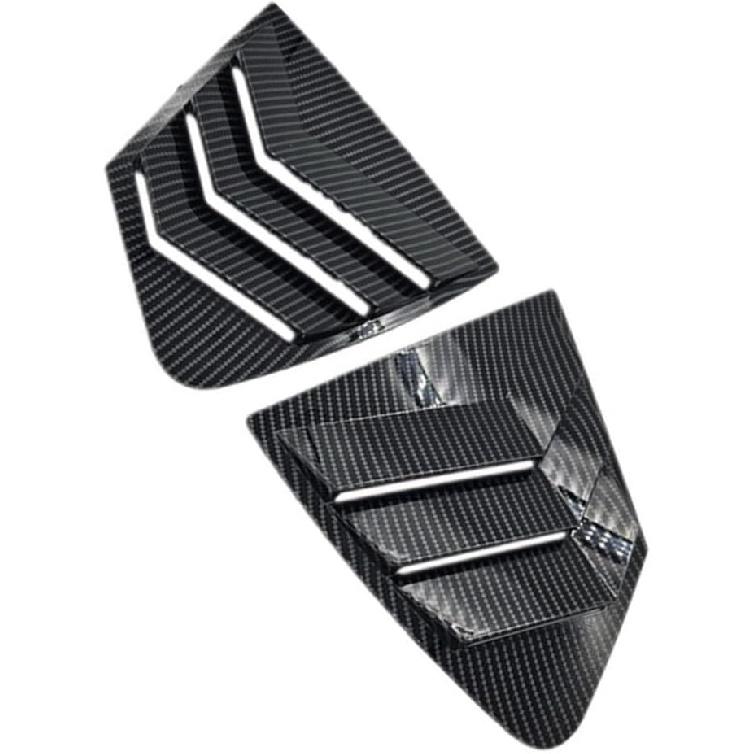 Car Rear Louver Window, Compatible with Honda City 2009-2014, Carbon Fiber Look Side Shutter Vent Trim