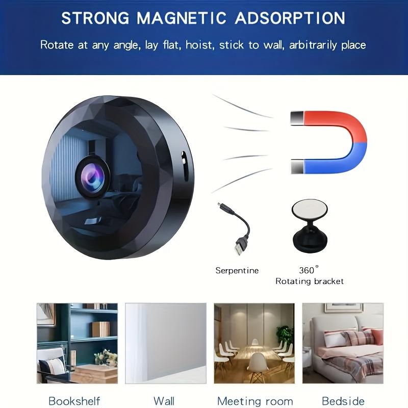 Wireless Mini WiFi Security Camera with Night Vision, Motion Detection, Rechargeable Battery, Easy Installation, 480P Magnetic Mount