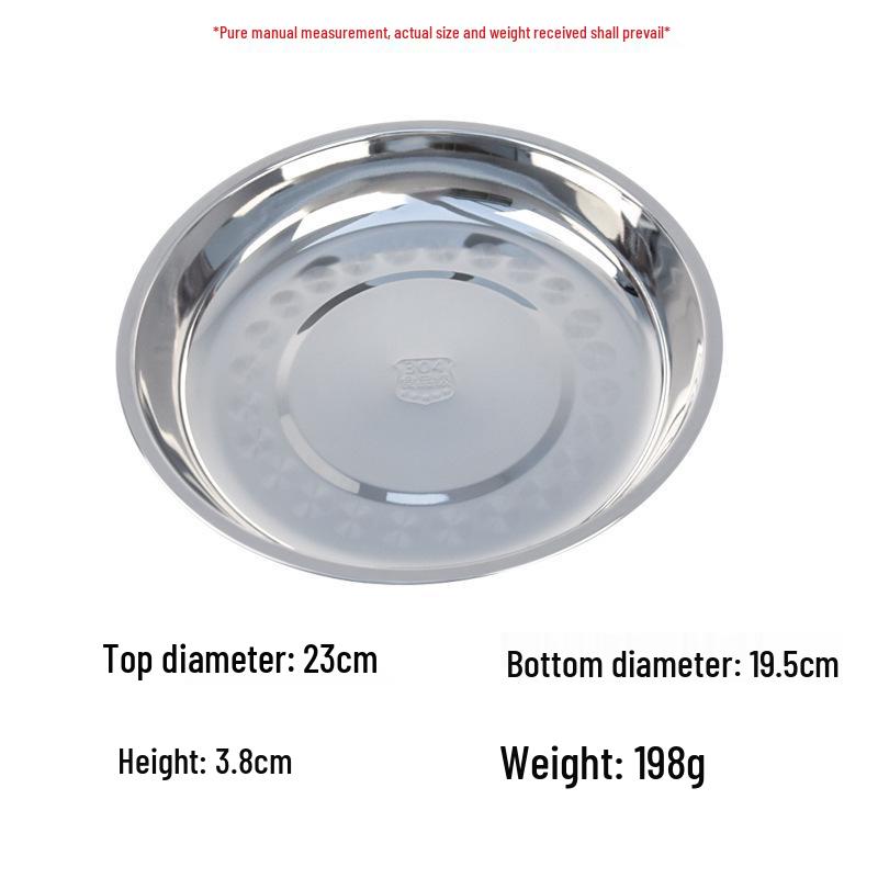 Food-Grade Stainless Steel Multi-Purpose Plate: Ideal for Soup, Dinner, Fruit, Steaming, and Household Use.