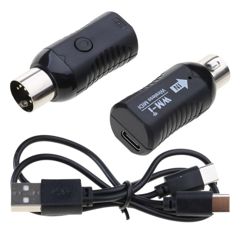 

Беспроводная MIDI-система для гитары Звуковой приемник Передатчик Беспроводной MIDI-адаптер для цифрового пианино Клавиатура К MIDI-устройству 1 чёрный