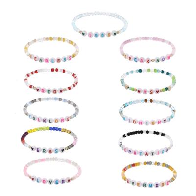 Taylors Bracelets Beaded Wristband Friendship Bangle for Women Letter Acrylic Beads Bracelets for Swiftie Fans Jewelry