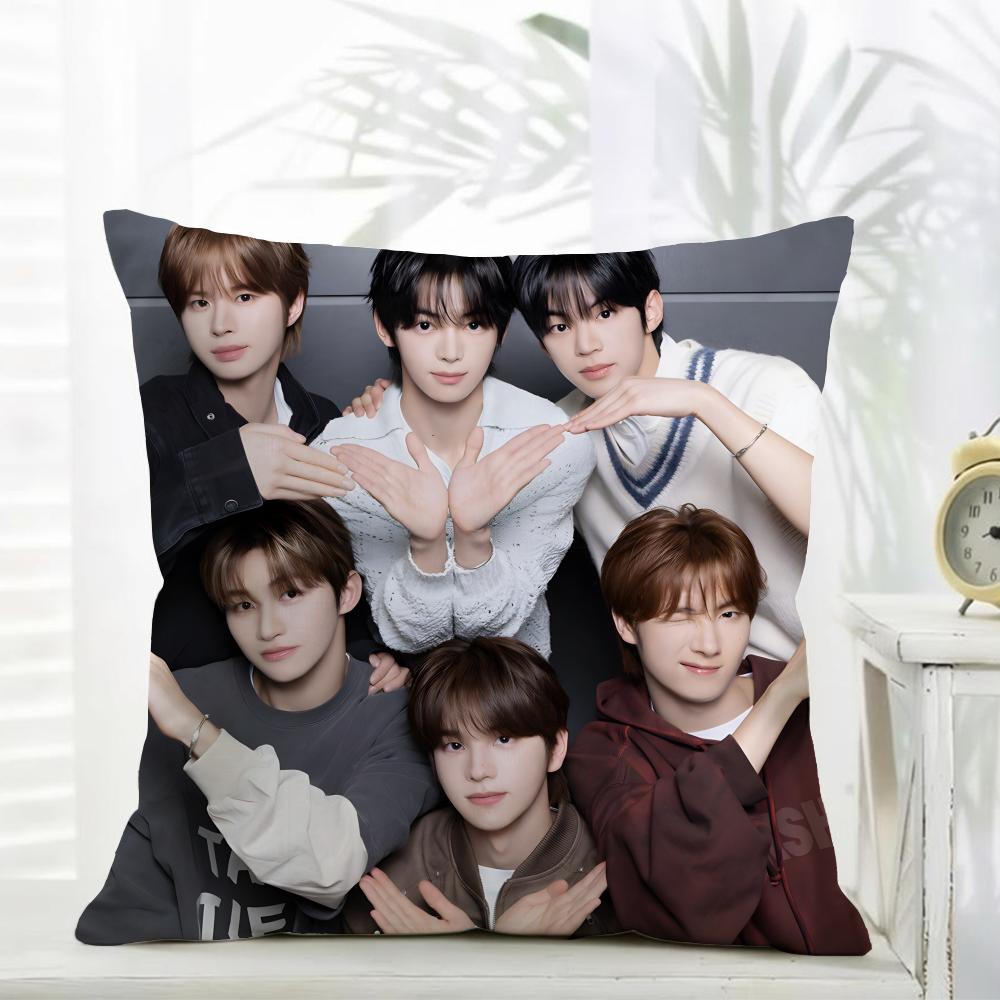 Simple Casual Kpop Idol Fans Gift of TTWS Cushion Cover Daily Washable Linen Pillowcase Soft  for Sofa Bed Home Room Decor