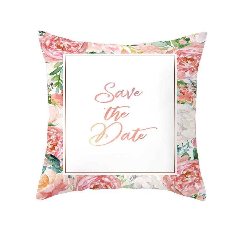 Pink Series Valentine's Day Peach Skin Pillowcase Home Sofa Cushion Cover Square Pillowcase