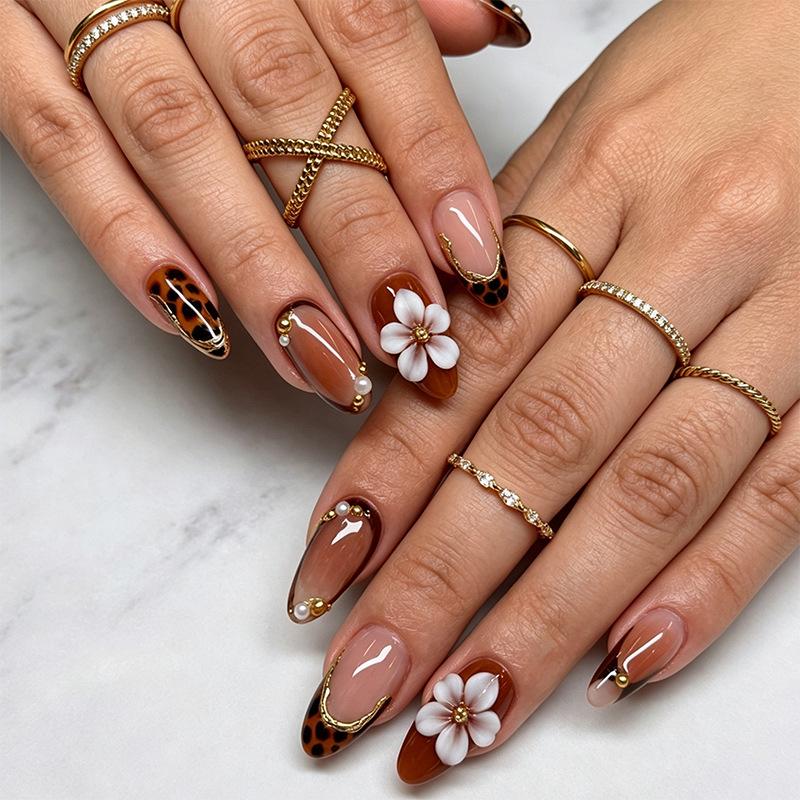 Summer European American 3D Strawberry Cherry Almond Nail Art Gel Tips