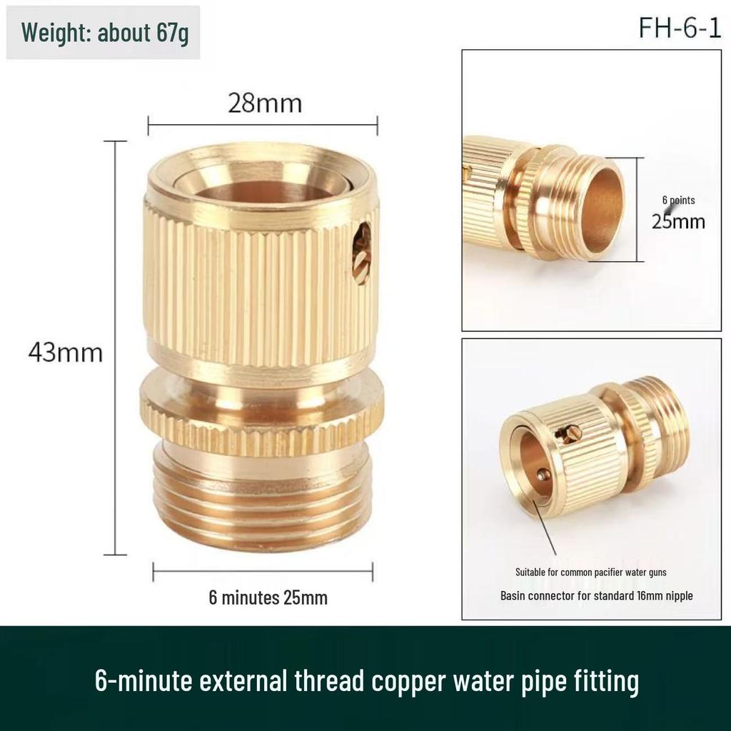 Kupfer 4-Punkt-Gewinde Standard-Wasserrohrgelenk für Waschmaschine und Autowaschpistole