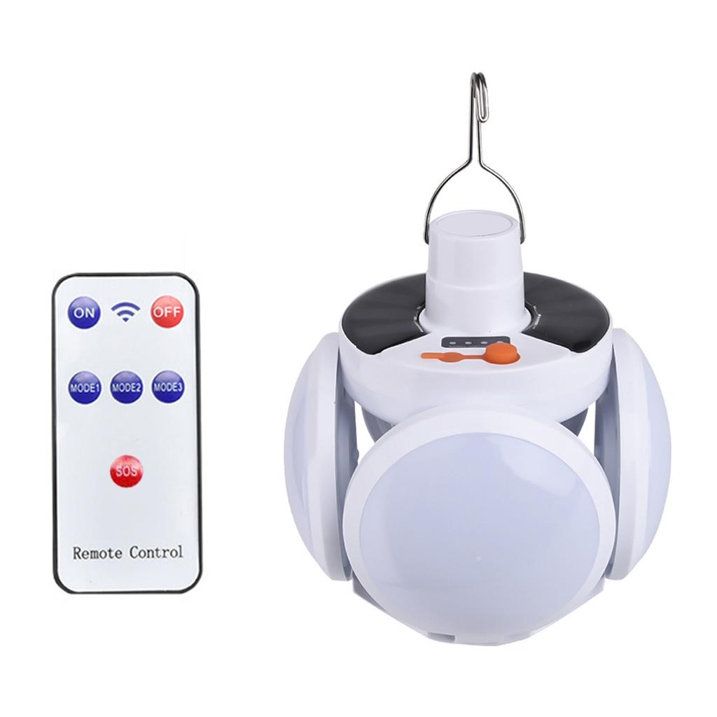 Solar & USB Charging Camping Light with Hanging Hook Outdoor Hanging Tent Lamp Portable Folding Emergencies Light