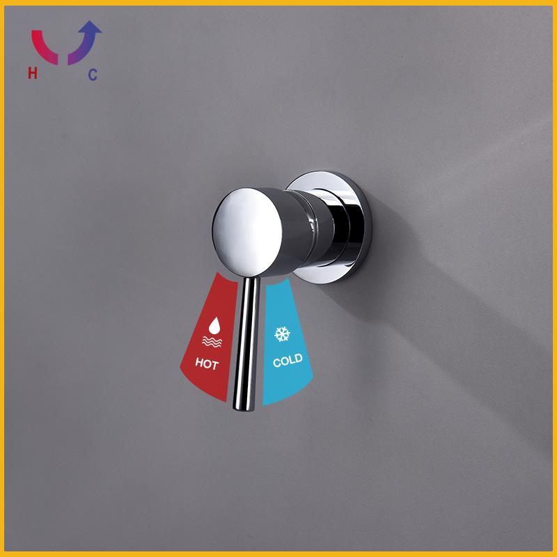 Chromová nástěnná nastavitelná zvedací tyč s 3-funkční ruční sprchou Mosazný ventil pro teplou a studenou směšovací armaturu Koupelnová sprchová sada