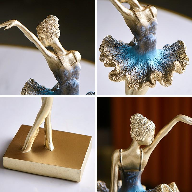 Ballet Dancer Figurine Decorative Resin Ornament Modern Minimalist Home Office Desk Decoration Gift Women