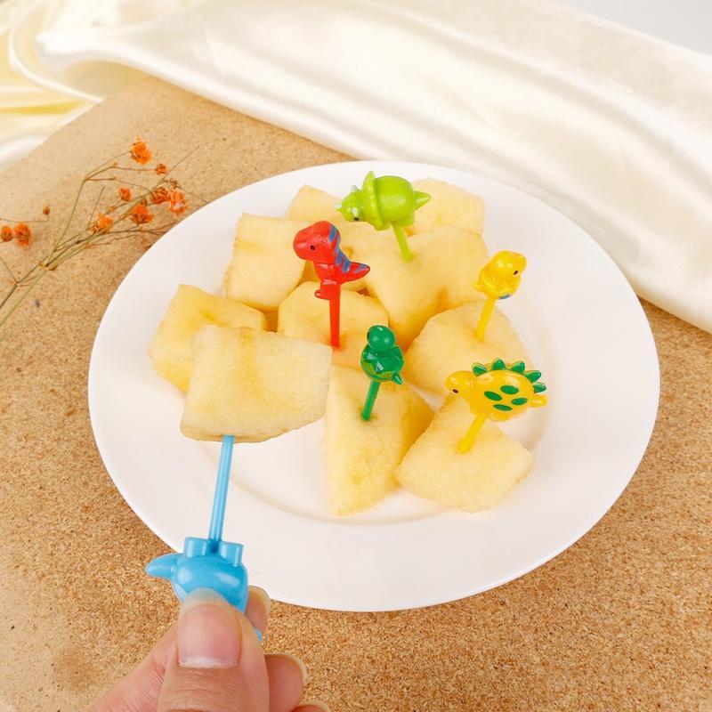 6/12/18pcs Cute Dinosaur Fruit Fork Toothpick Lunch Salad Decoration Accessories Cake Picks Kids Snack Dessert Decoration Forks