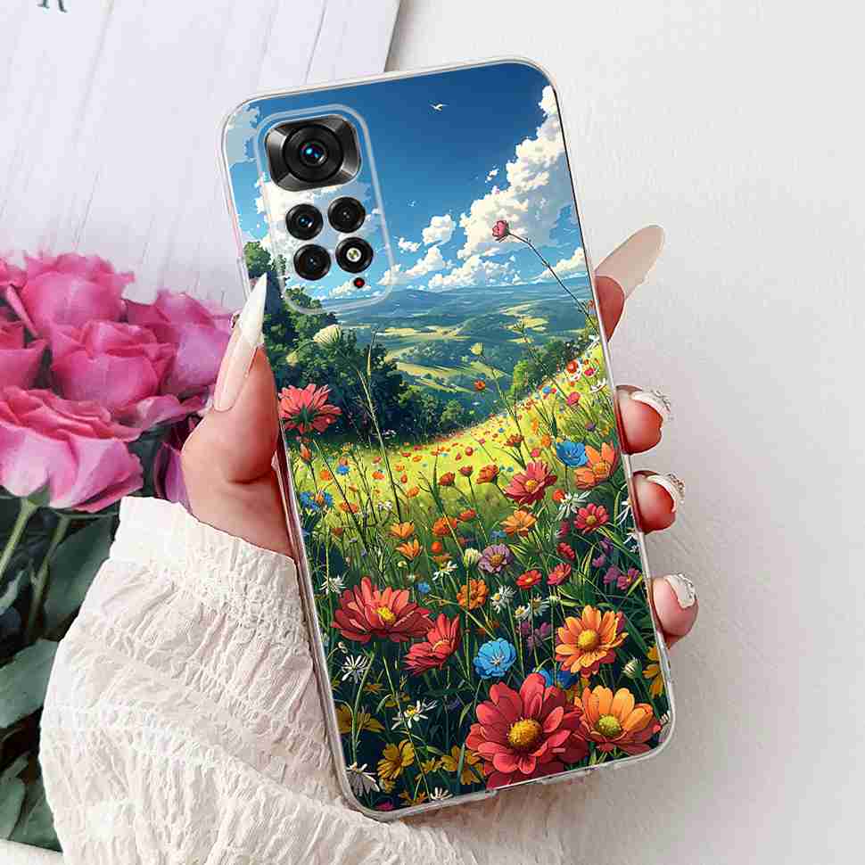 Colourful Flower For Xiaomi Redmi Note 11 4G Case Silicone Soft ShockPoof Back Cover For Redmi Note 11S Note11s Note11 4G Cases
