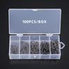 100/120Pcs Fishing Pin Connectors with Storage Box Mini Size Portable Hanging Fishing Snap Swivels Pins Fishing Accessories