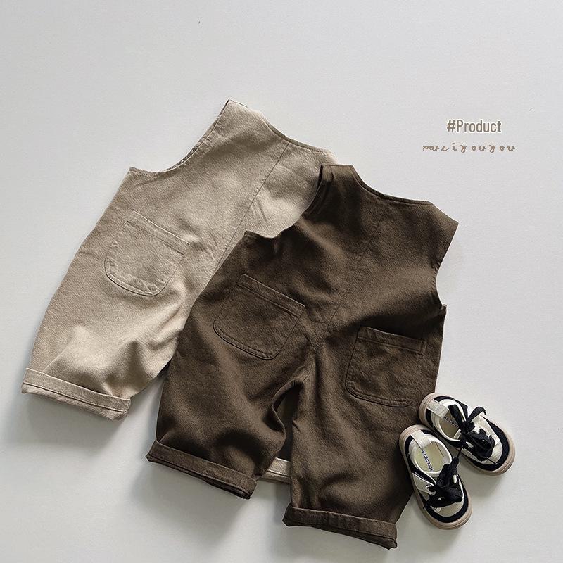 Mengbaobi Kids' Autumn Overalls: Japanese and Korean Style Pants for Boys and Girls, Casual and Trendy.