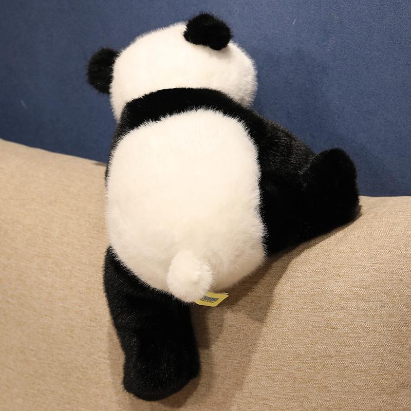Creative 30/45/65cm Simulation Bear Panda Stuffed Animal Soft Fluffty Doll Lie Prone Funny Toys  Decor Girls Xmas Birthday Gift