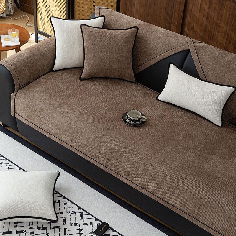 New Light Luxury Small Fragrance High Sense Chenille Sofa Cushion Four Seasons Universal Non-Slip Seat Cushion Cover Cover Cloth