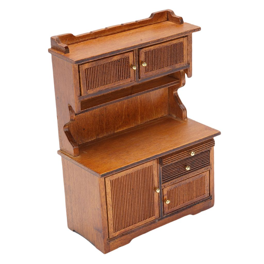 Dollhouse Sideboard 1 12 Scale 10x5x13.7cm Wooden Miniature Dollhouse Bookcase Cupboard