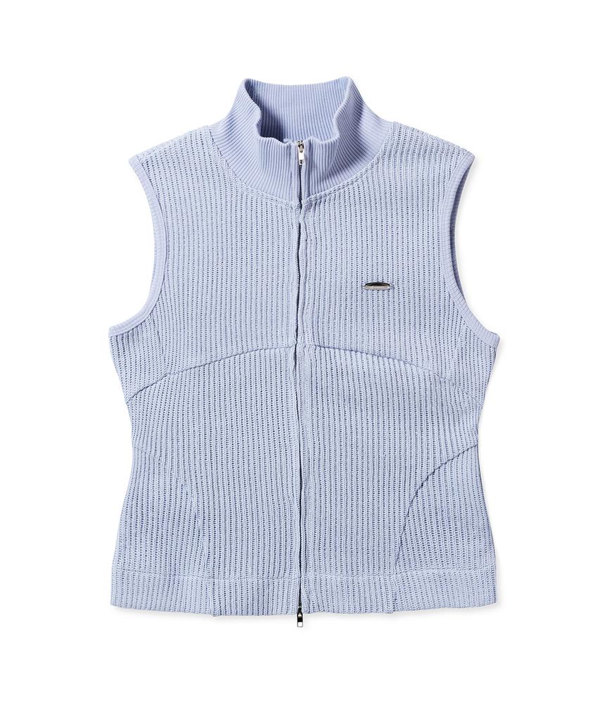 Fdr Law Guage Rib Zip Up Sleeveless Cream