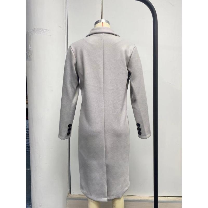 Women's Vintage Casual lattice Print Autumn Winter Long Sleeve POLO Neck Jackets & Coats