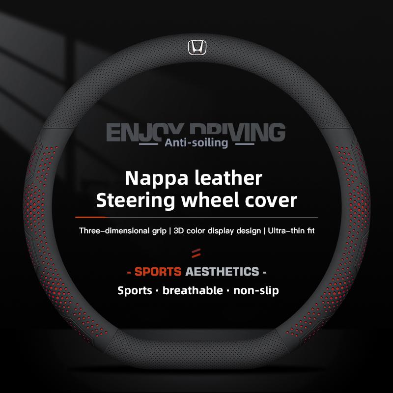 Car Styling Leather Steering Wheel Cover Accessorie For Honda Civic FIT Accord Prelude CRV 5th City CRZ CRX Jazz HRV Odyssey