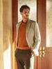 Olzen Men'S Linen Blend Melange Jacket_Zog2Kg1304Lbe
