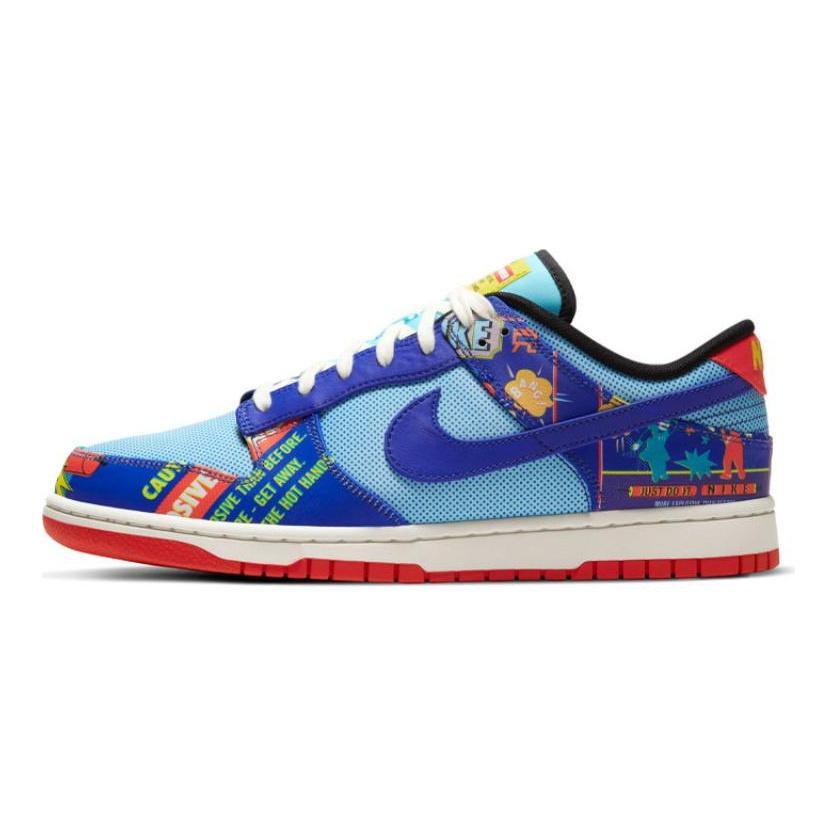 Nike Dunk Retro OG "Firecracker" "CNY" Firecracker Double Layer Scratch Card Low-Top Skate Shoes Unisex Blue Red DD8477-446